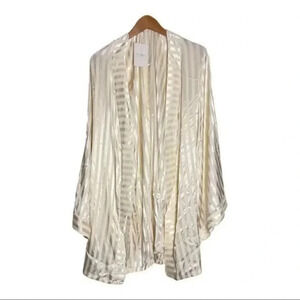 The Nap Company Satin Cream Striped  Robe